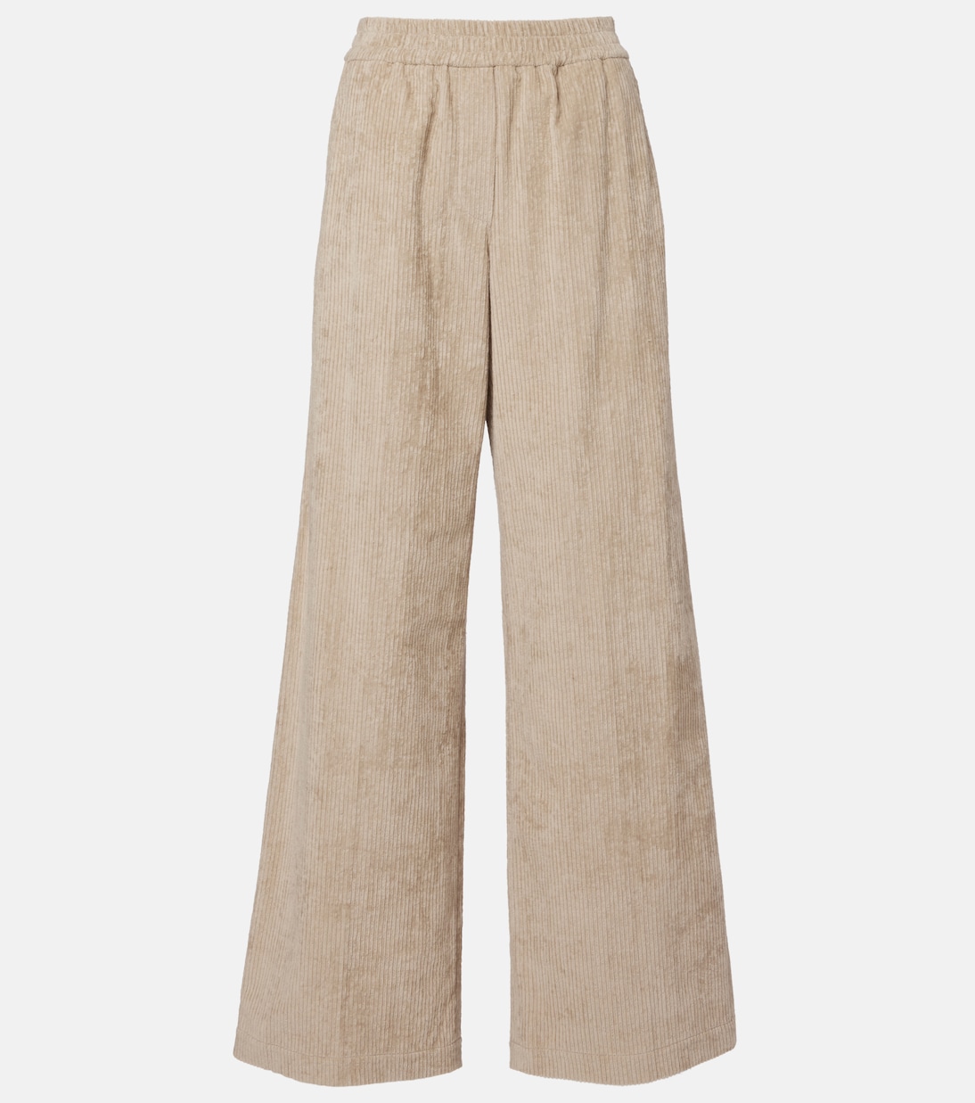 Weite High-Rise-Hose aus Baumwoll-Cord | Brunello Cucinelli