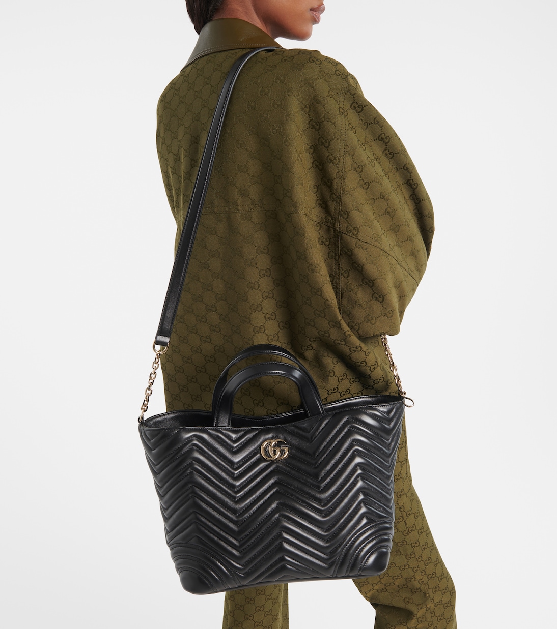 GG Marmont Small leather tote bag | Gucci