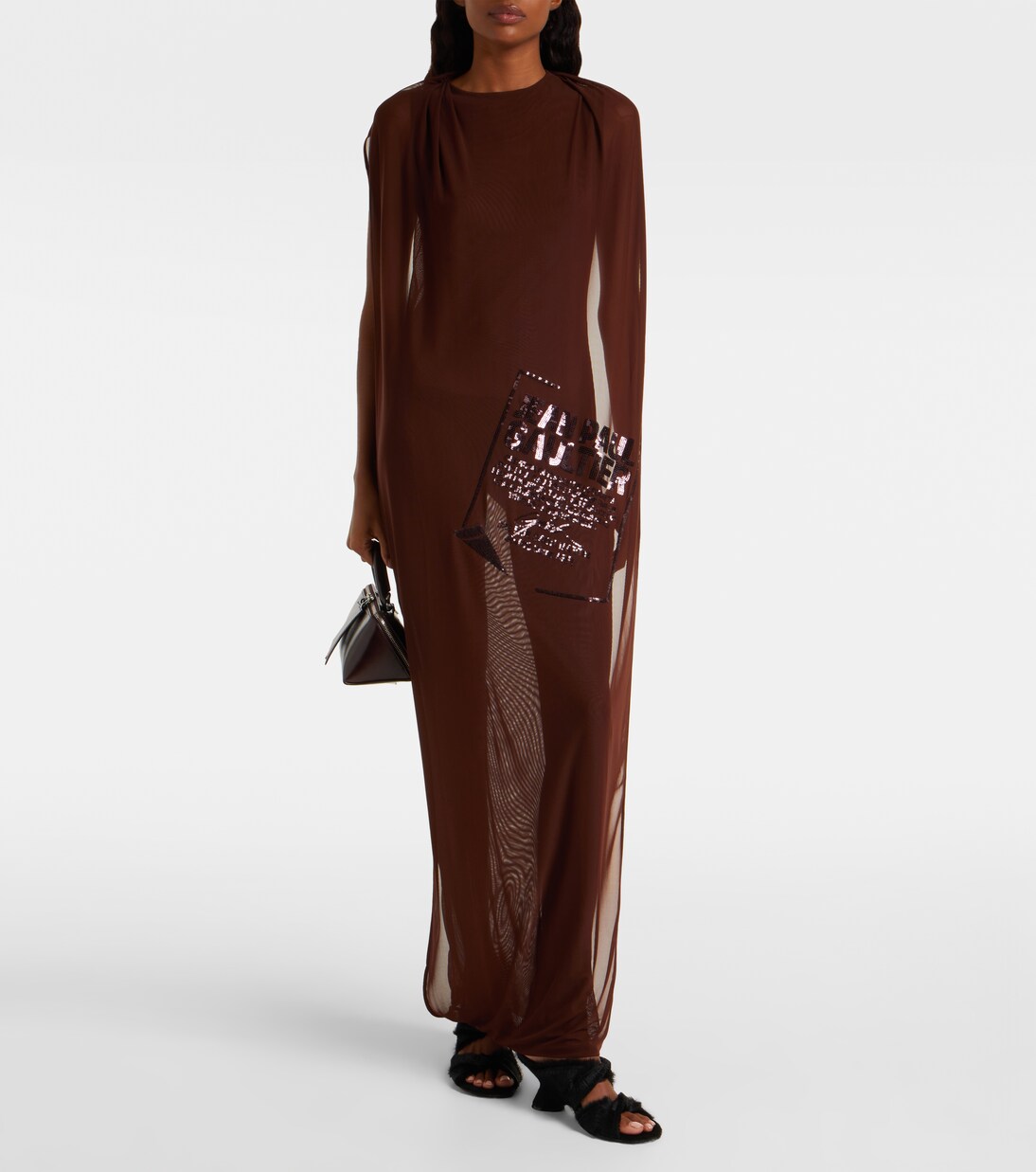 Robe longue en tulle à sequins | Jean Paul Gaultier