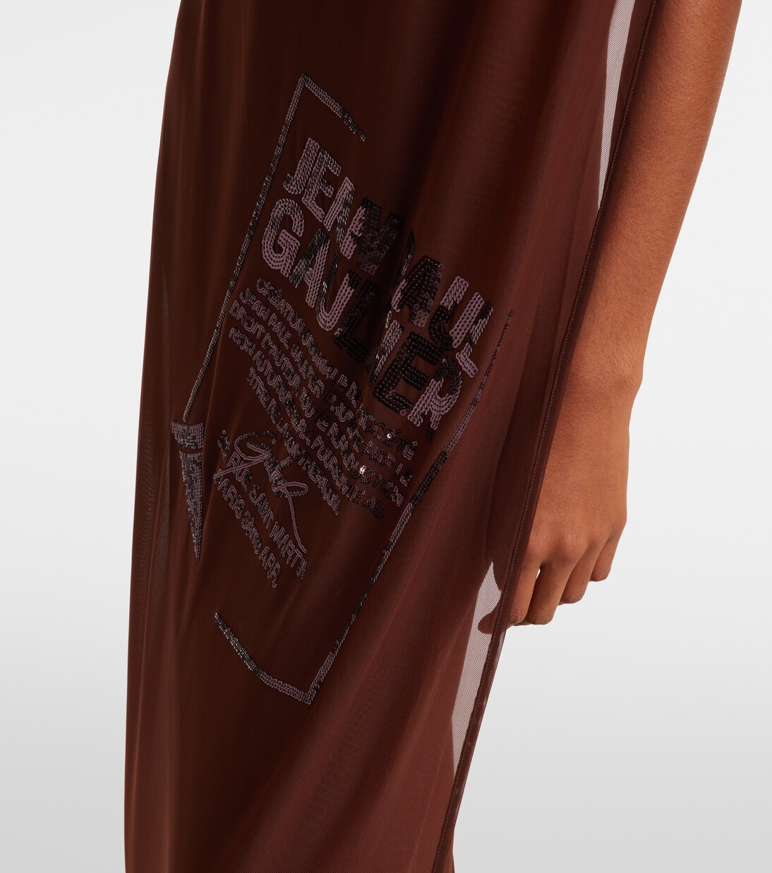 Robe longue en tulle à sequins | Jean Paul Gaultier