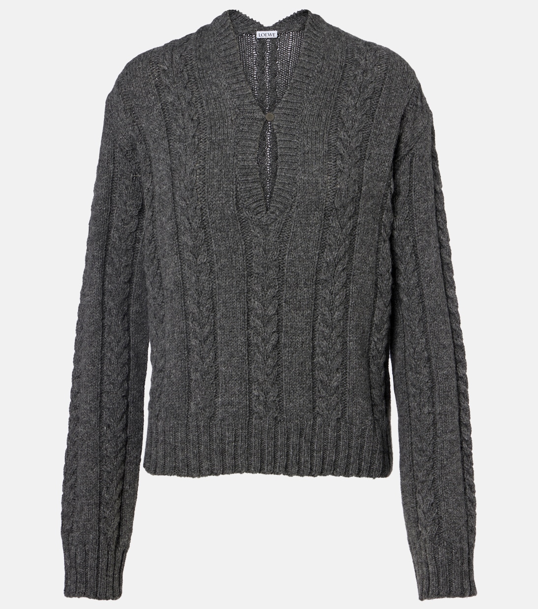 Cable-knit wool mouliné sweater | Loewe
