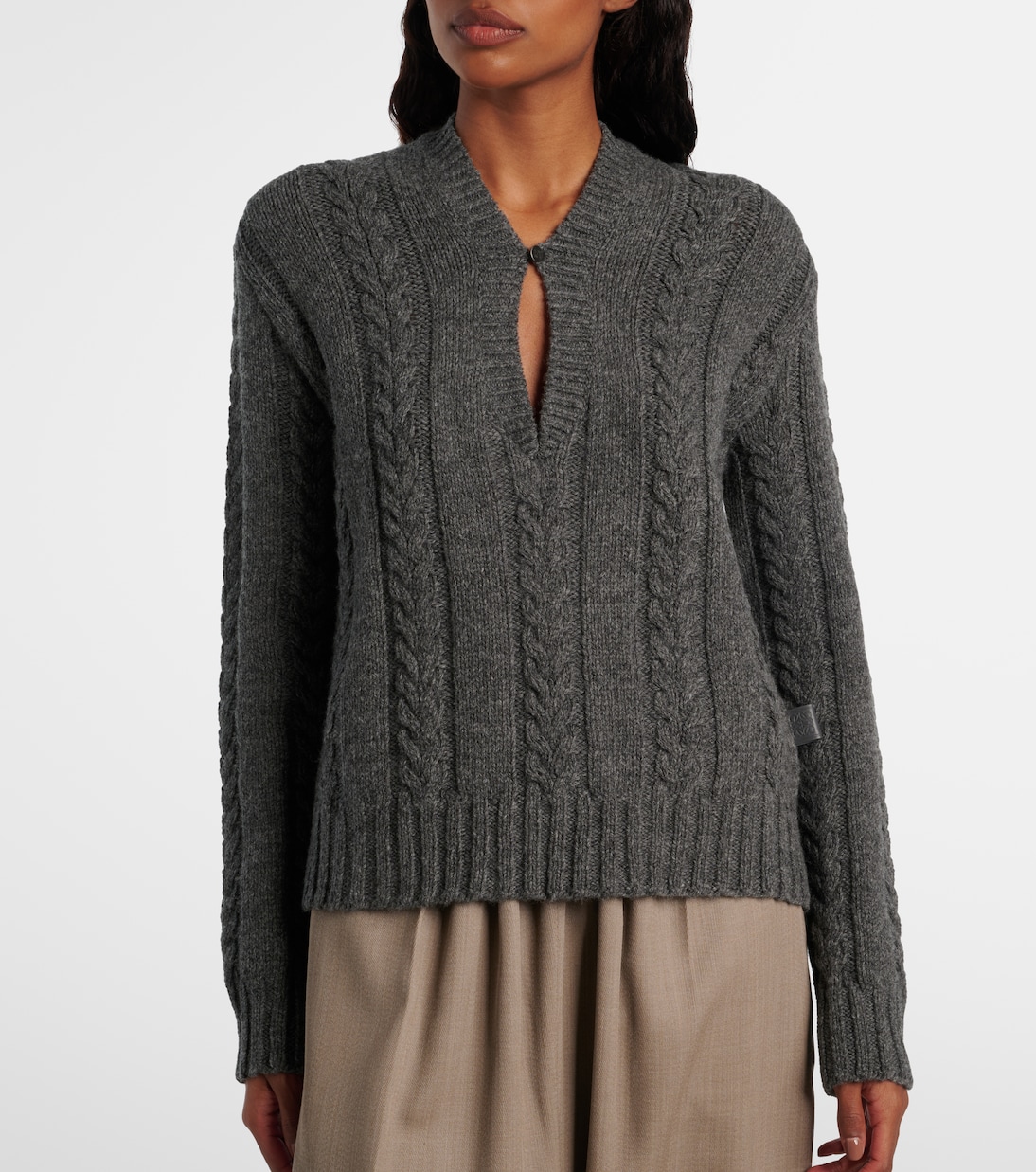 Cable-knit wool mouliné sweater | Loewe