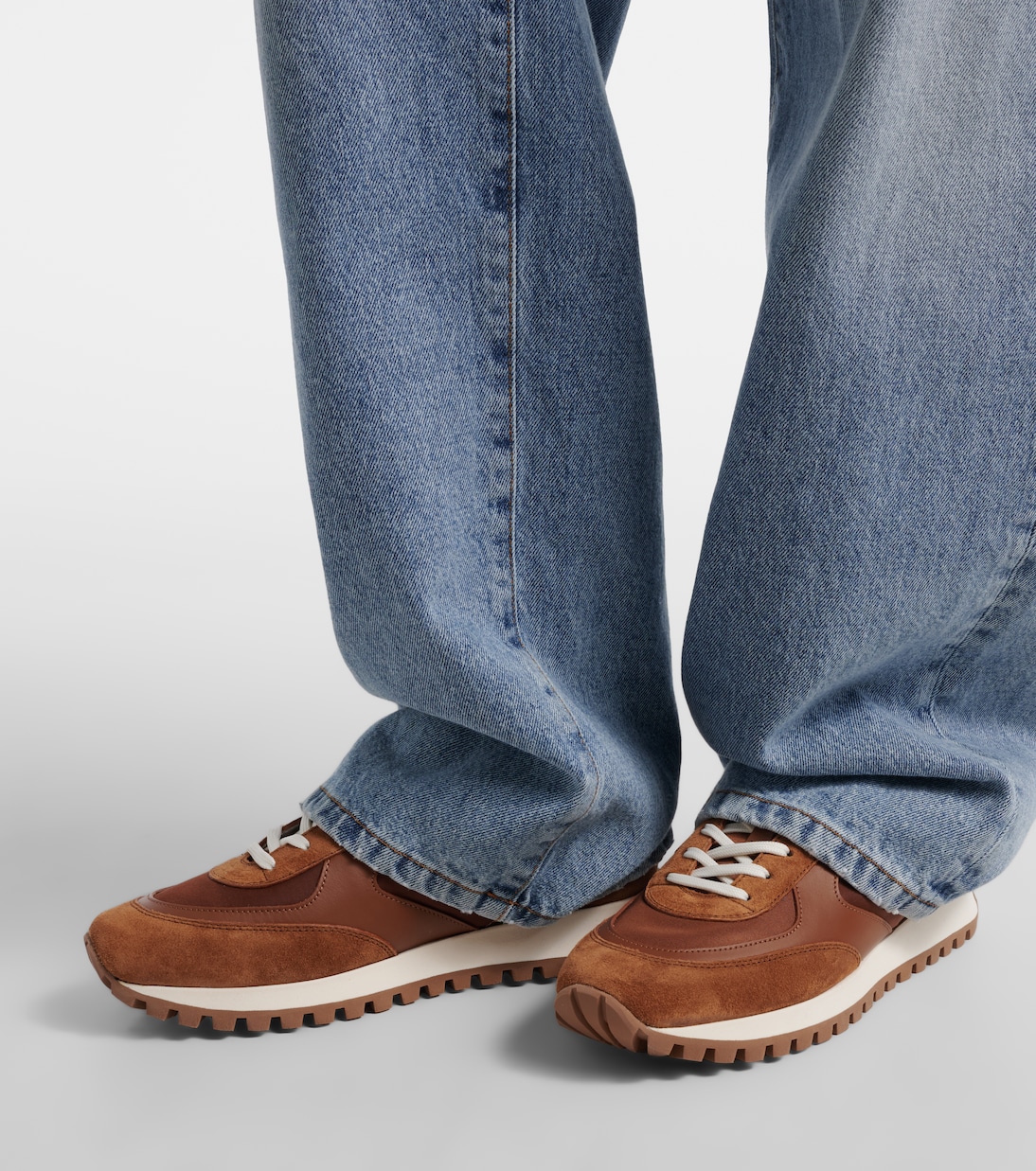 Gravel leather and suede sneakers | Gianvito Rossi