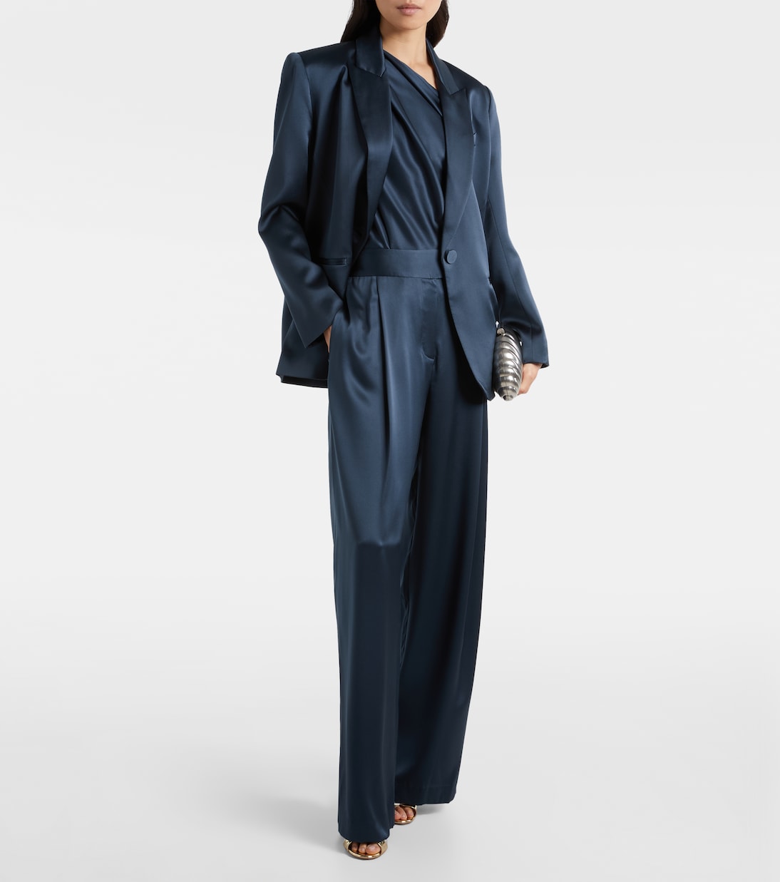 High-rise silk wide-leg pants | The Sei