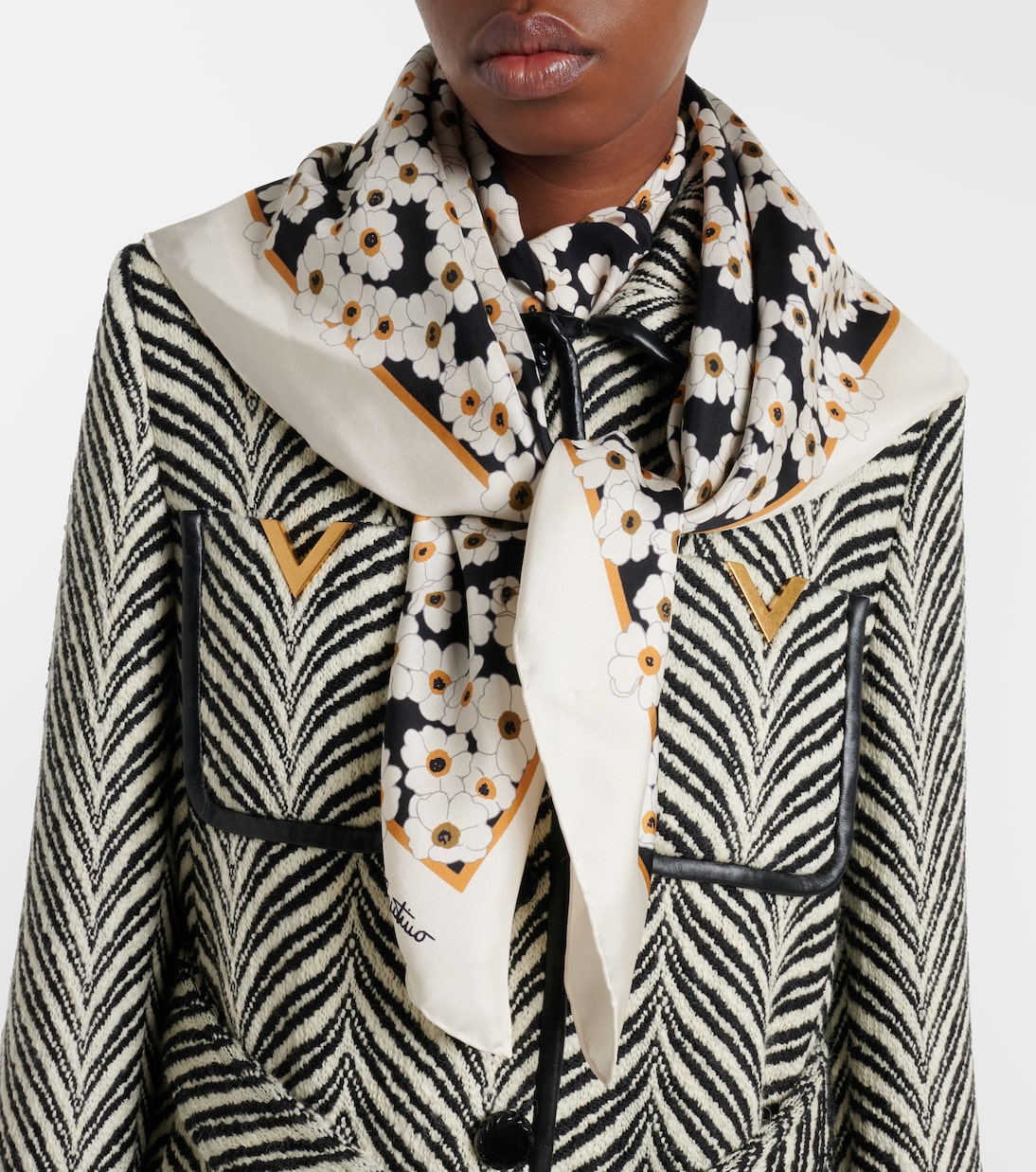 Foulard en soie à fleurs | Valentino