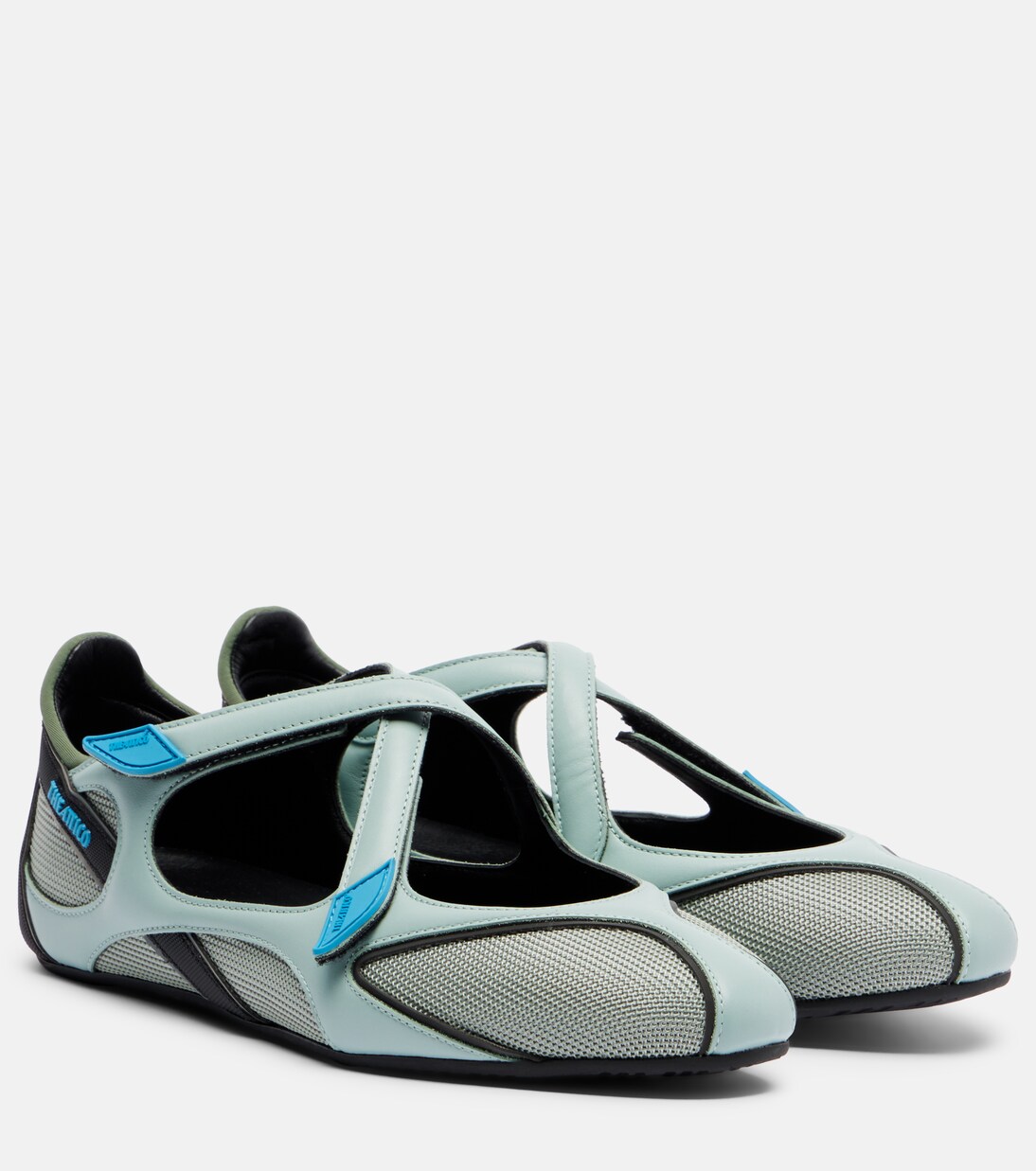 Floor 01 leather-trimmed ballet flats | The Attico