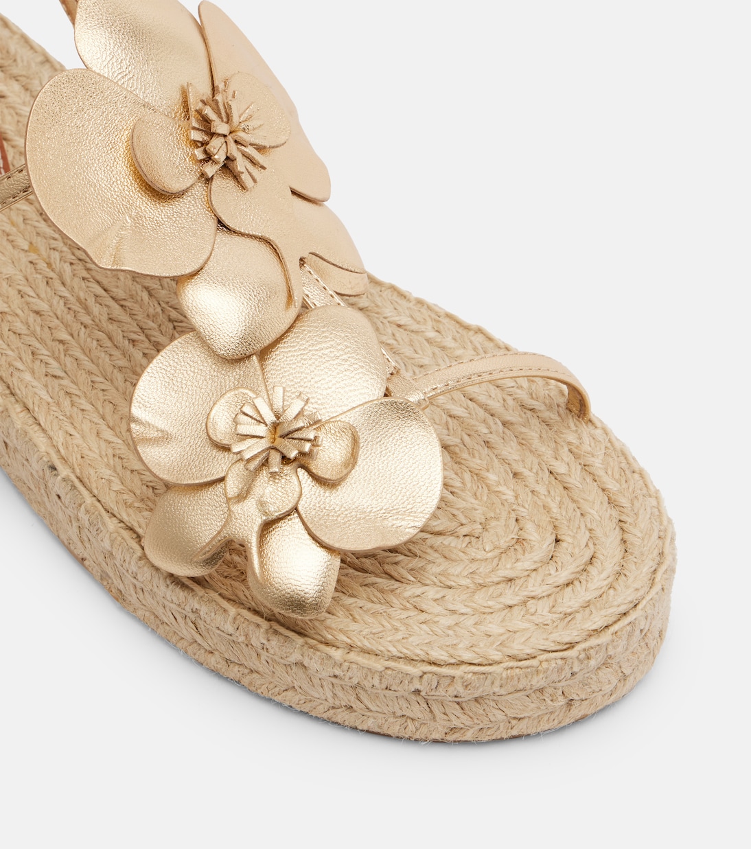 Espadrille-Sandalen aus Metallic-Leder | Zimmermann