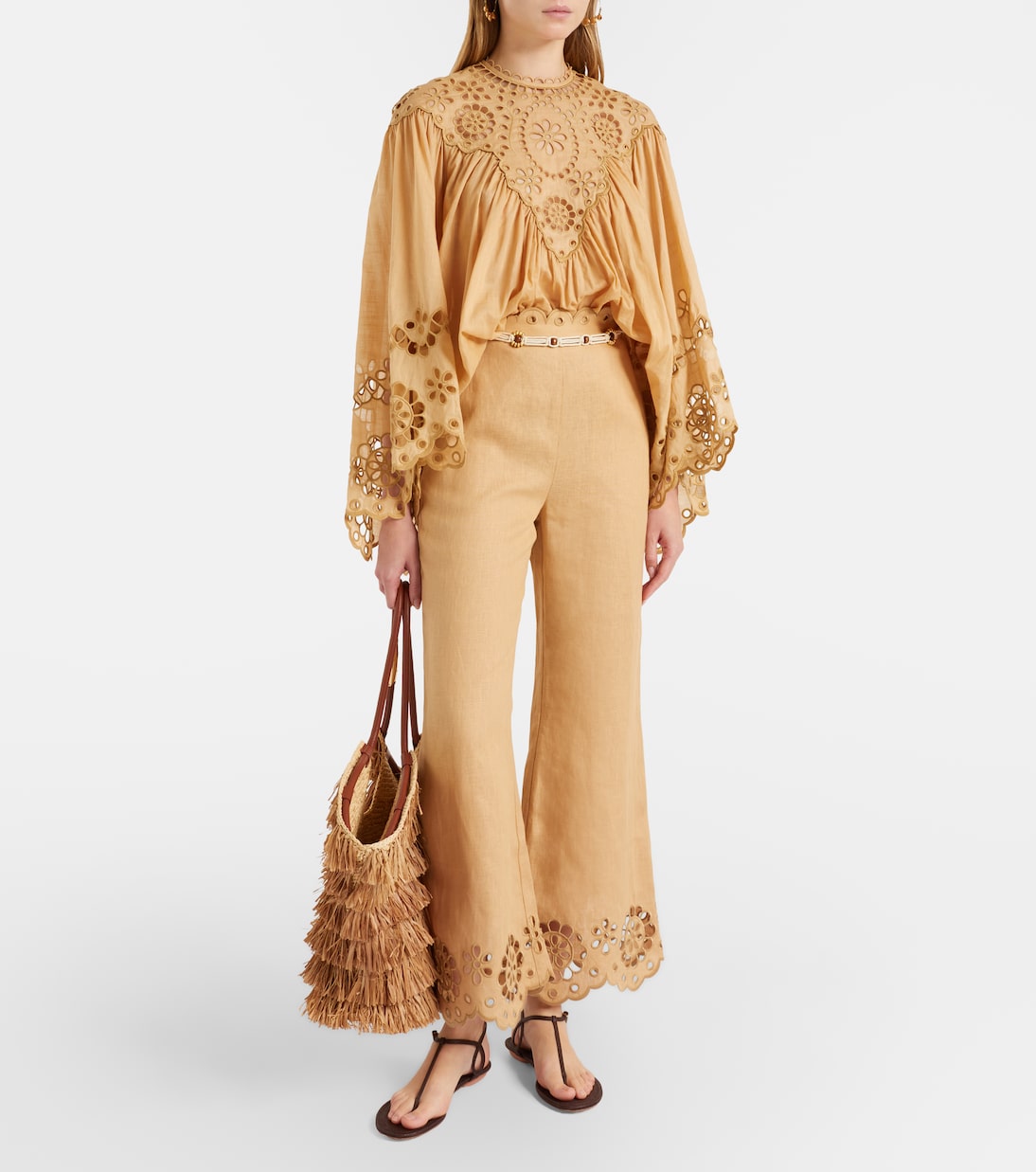 Awaken linen cropped flared pants | Zimmermann