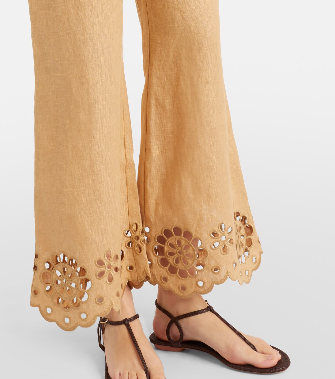Awaken linen cropped flared pants | Zimmermann