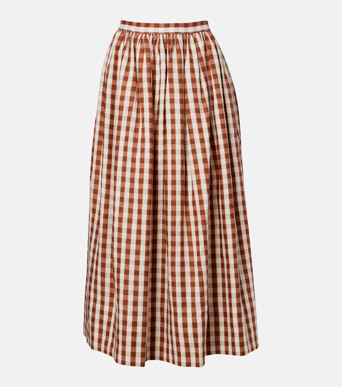 Ida gingham linen midi skirt | Faithfull