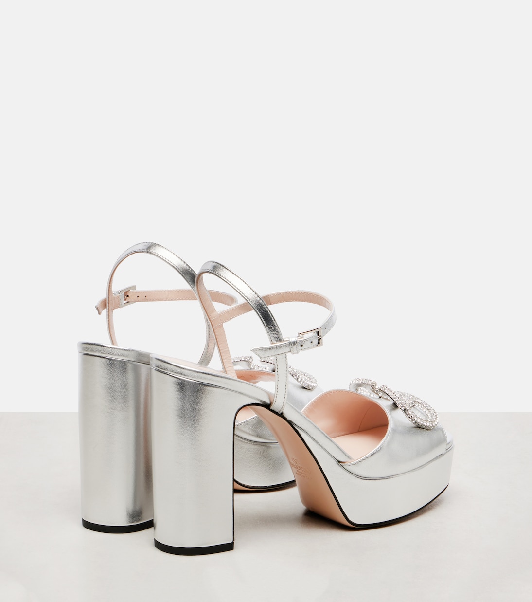 VLogo crystal-embellished leather sandals | Valentino Garavani