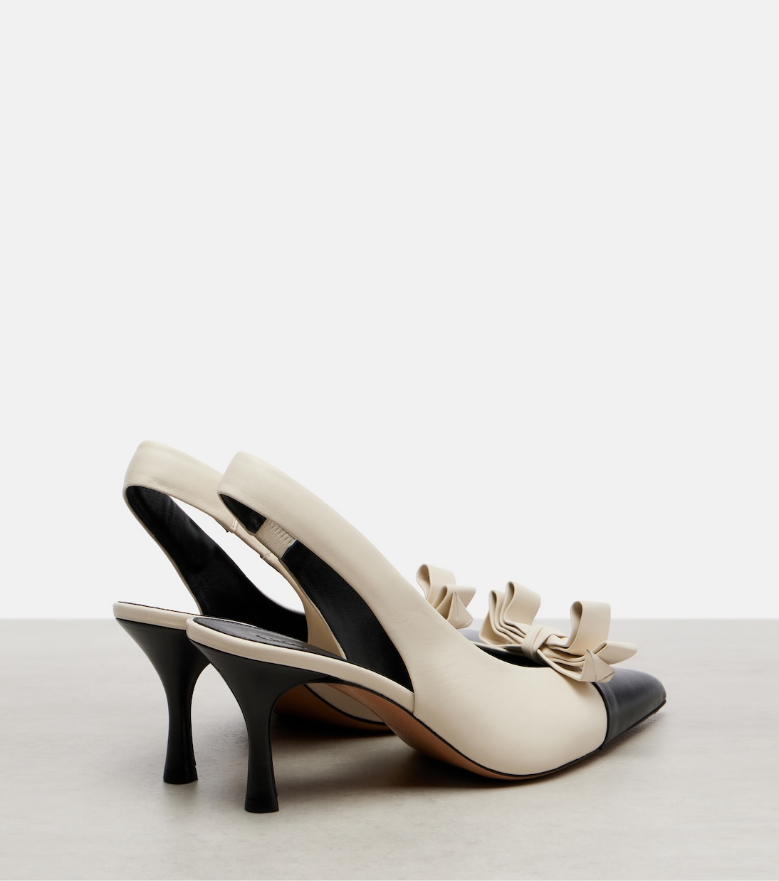 Alba 75 bow-detail leather slingback pumps | Chloé