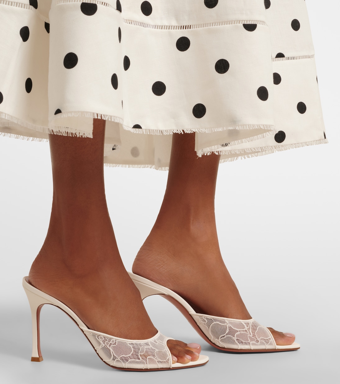 Alexa polka-dot mules | Amina Muaddi