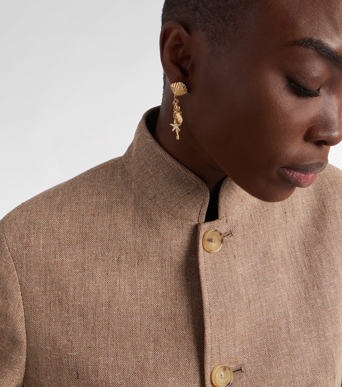 Orecchini Multi Sea Life Clam Shell in oro 14kt (585/1000) con diamanti | Sydney Evan