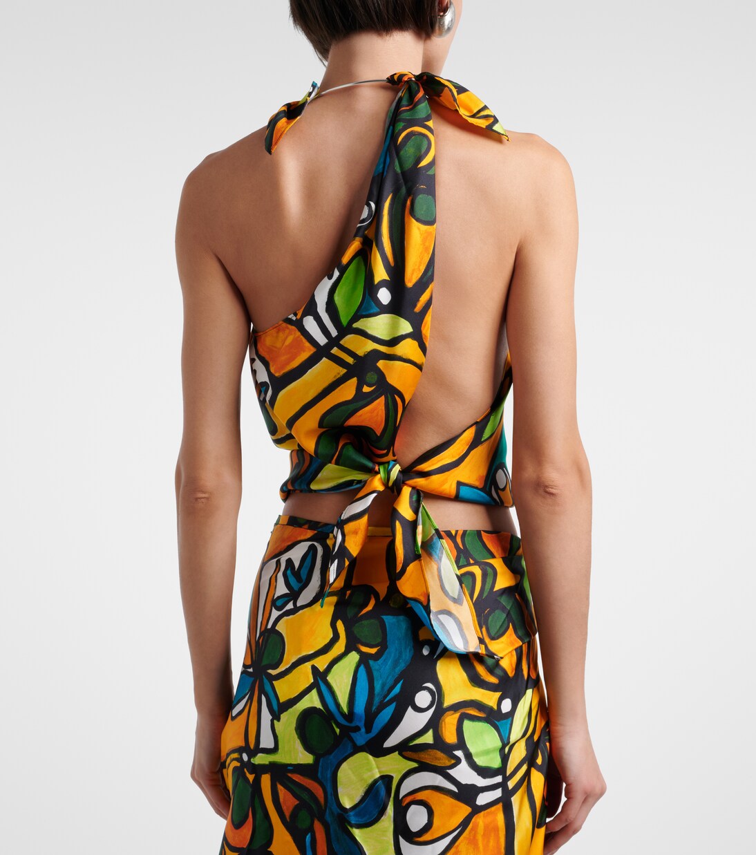 Printed draped silk top | Christopher Esber