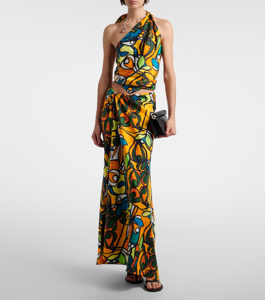 Printed draped silk top | Christopher Esber