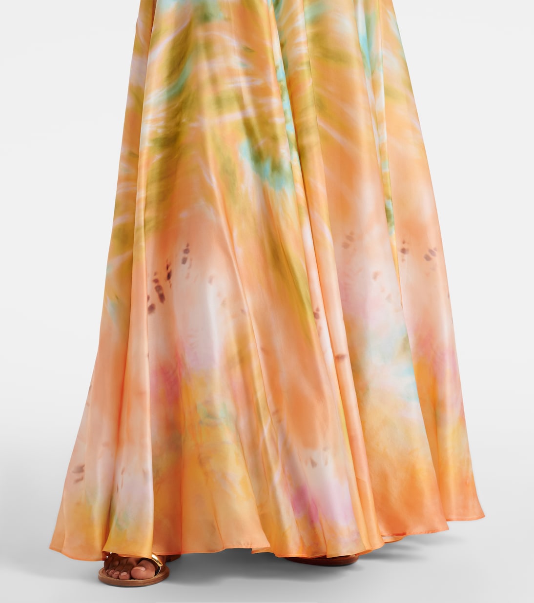 Luna off-shoulder printed silk chiffon gown | Zimmermann