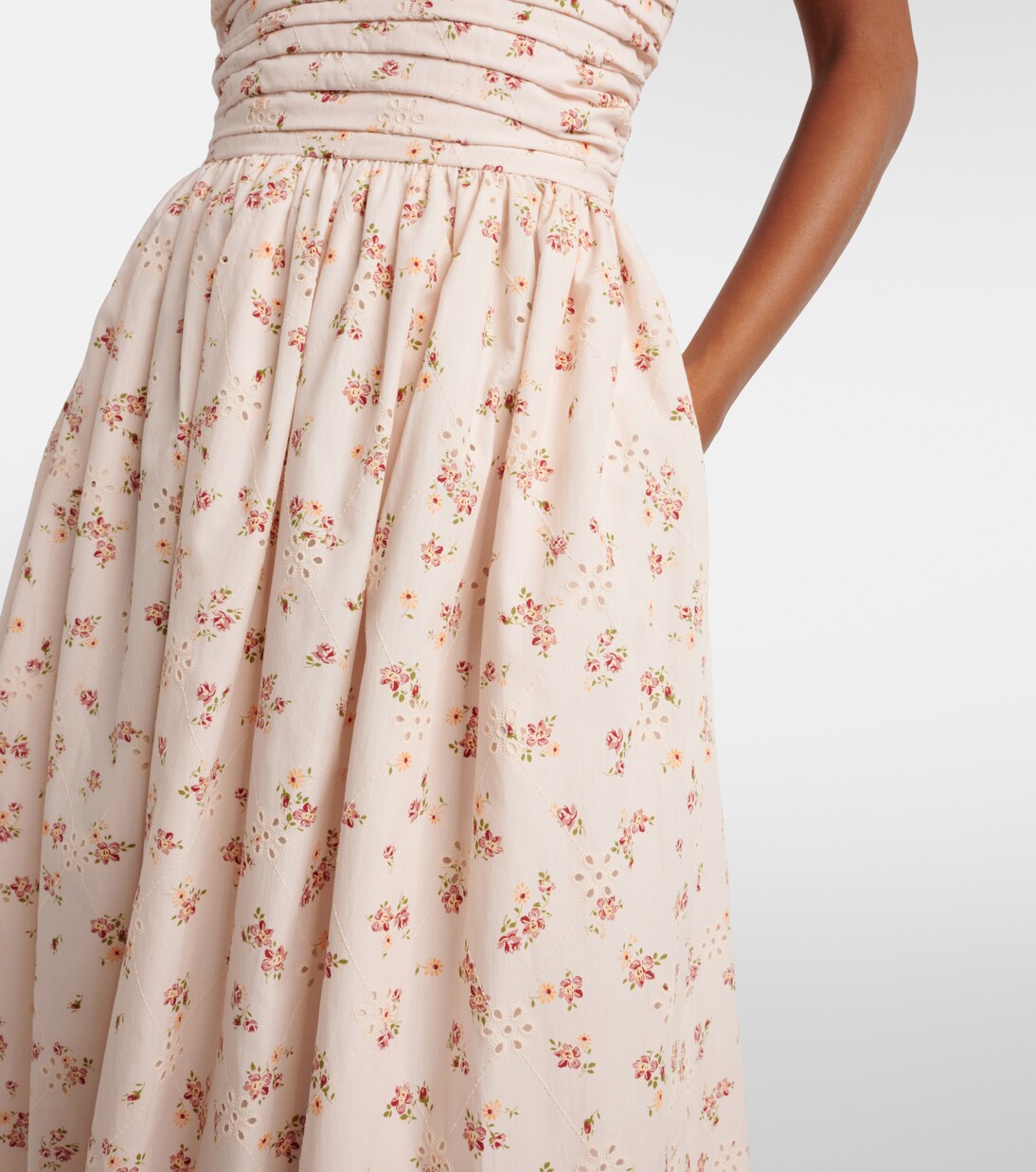 Vestido midi Leia de algodón floral plisado | Markarian