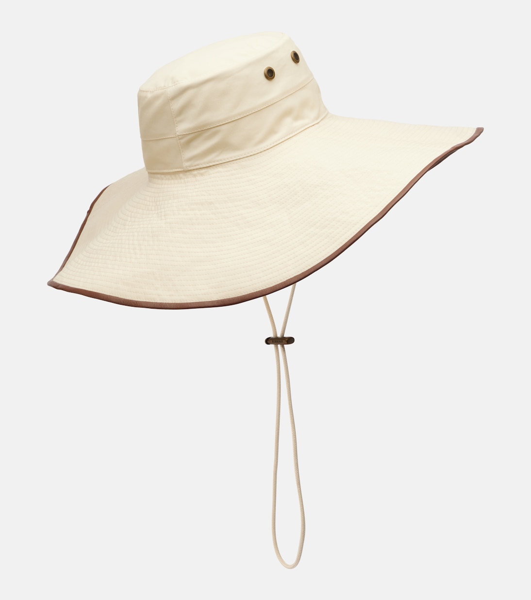 Leather-trimmed cotton-blend sun hat | Burberry