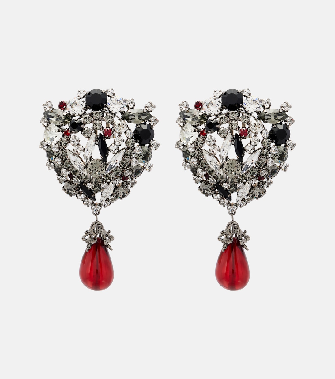Crystal-embellished clip-on earrings | Saint Laurent