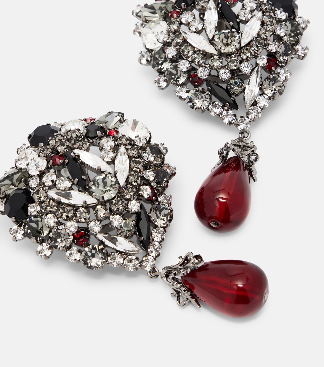 Crystal-embellished clip-on earrings | Saint Laurent