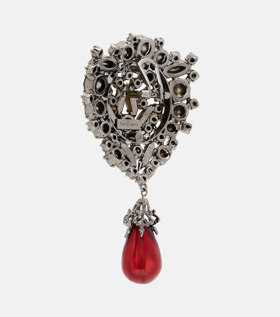 Crystal-embellished clip-on earrings | Saint Laurent
