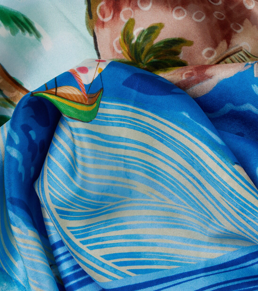 Printed silk twill scarf | Alémais