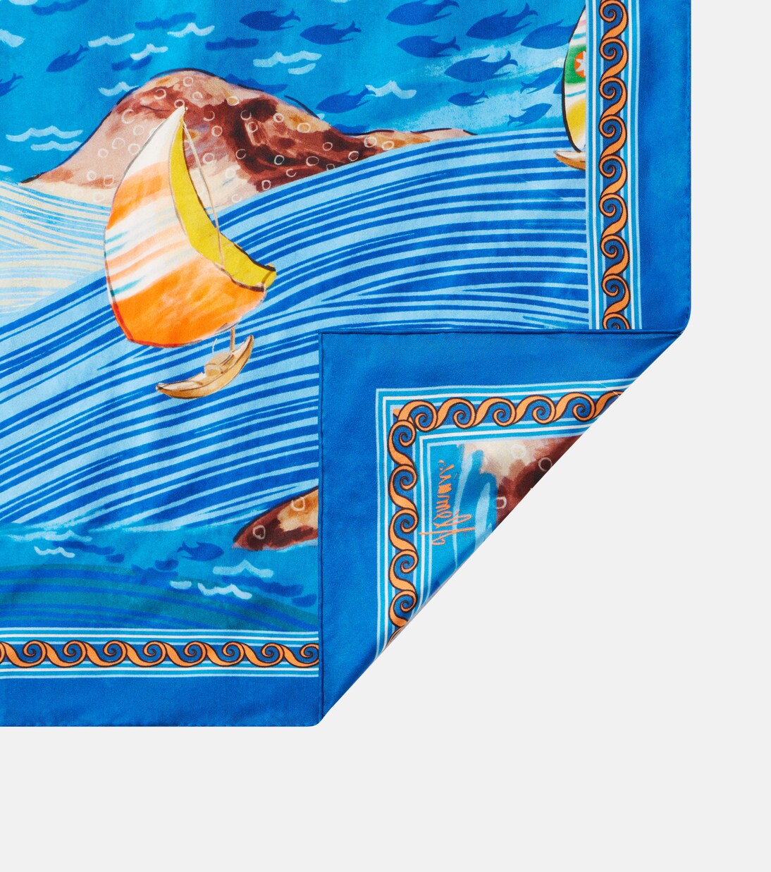 Printed silk twill scarf | Alémais