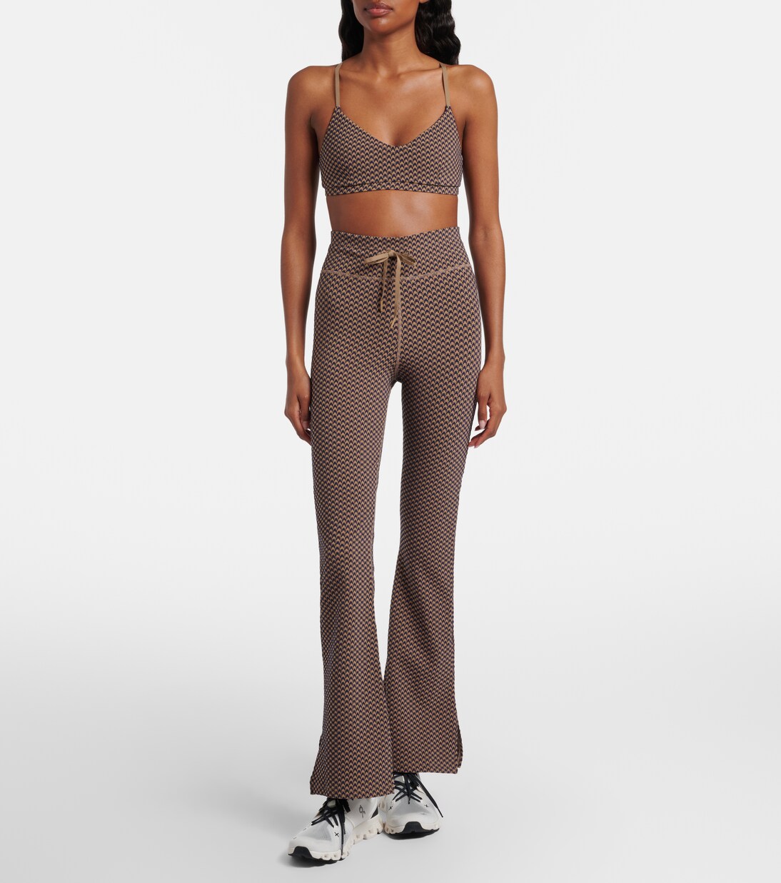 Zoe houndstooth sports bra | The Upside
