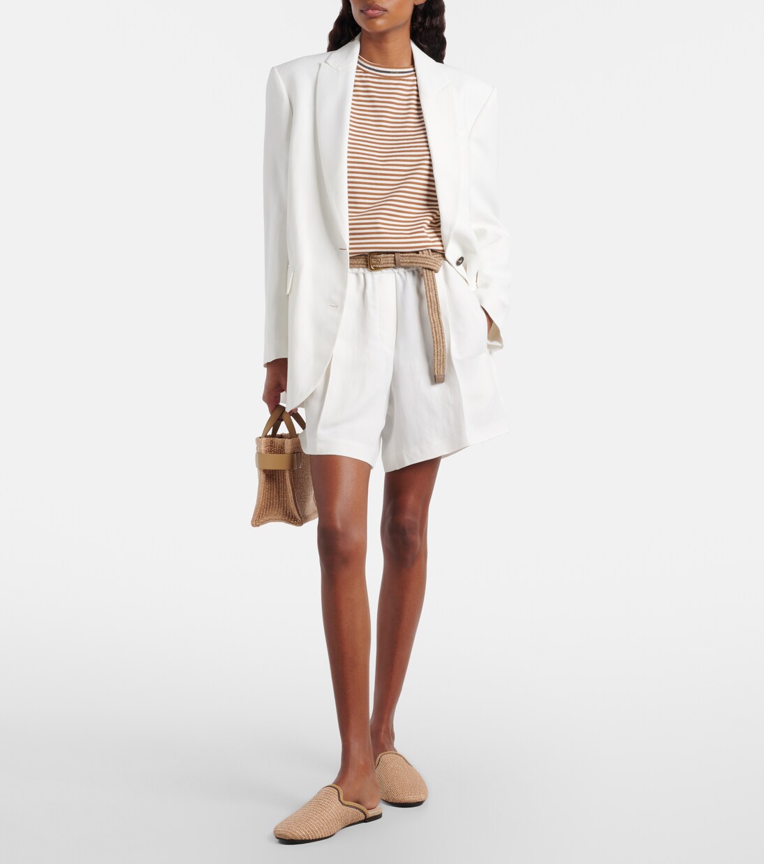 Striped oversized cotton jersey T-shirt | Brunello Cucinelli
