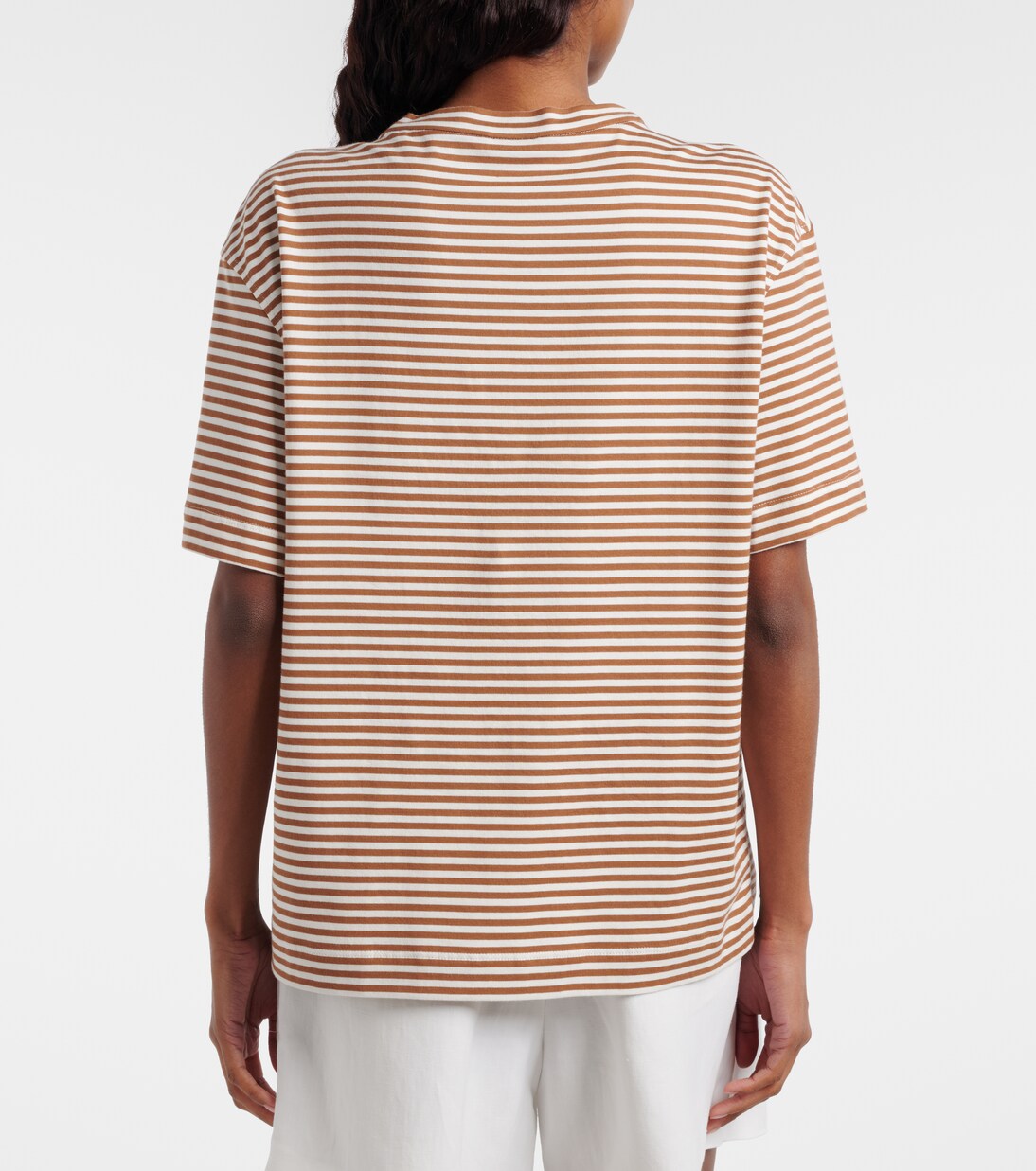 Striped oversized cotton jersey T-shirt | Brunello Cucinelli