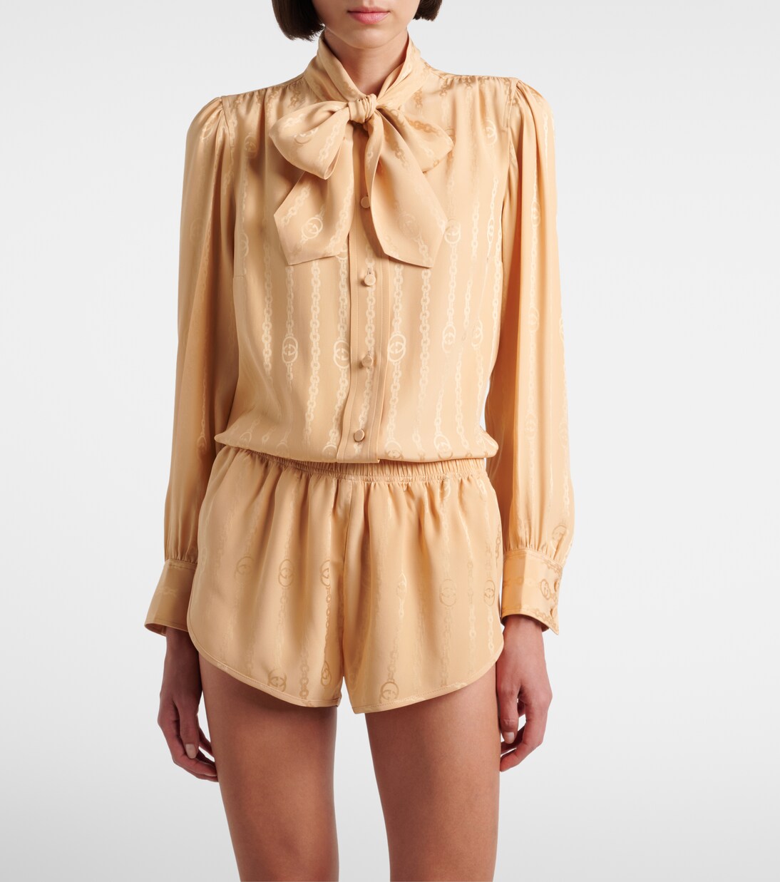 Camisa de jacquard de seda con GG | Gucci