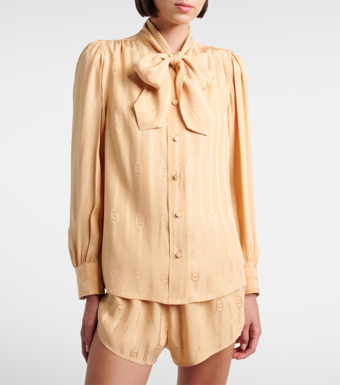 Camisa de jacquard de seda con GG | Gucci