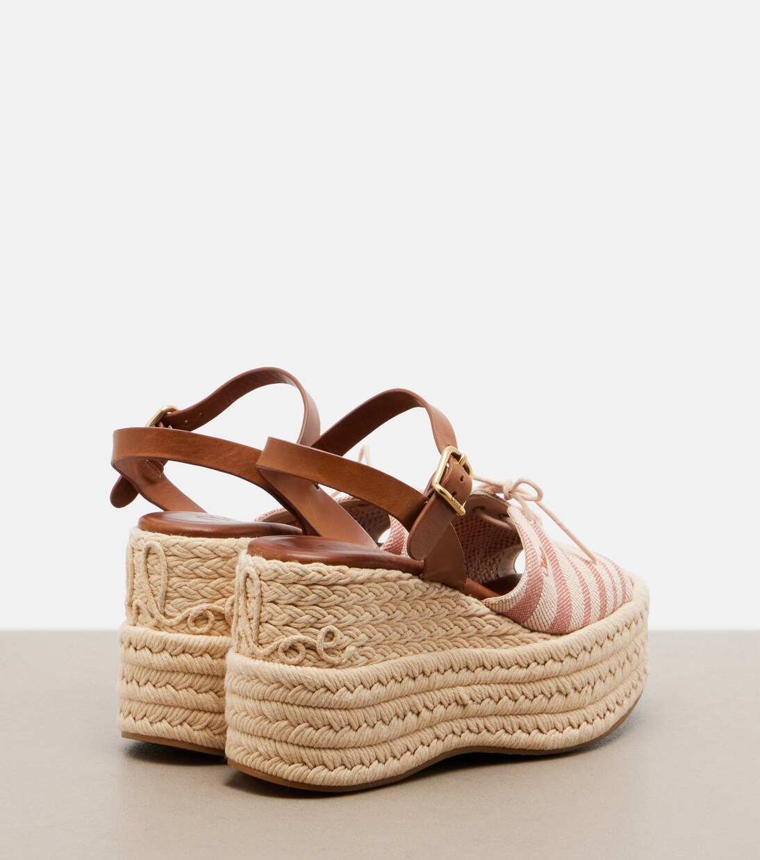 Striped canvas espadrille wedge sandals | Chloé