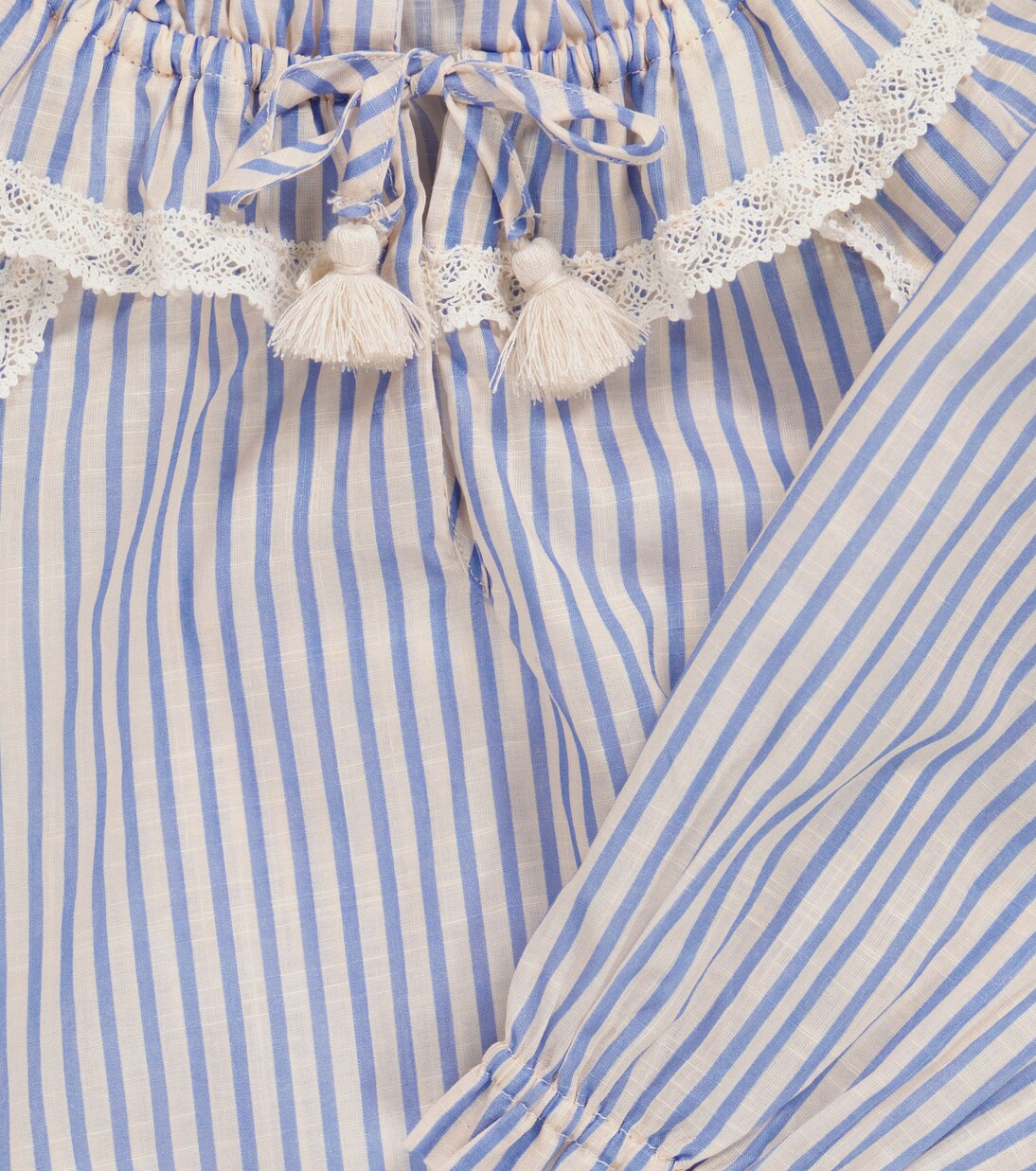 Aliane Gather Neck striped cotton blouse | Zimmermann Kids