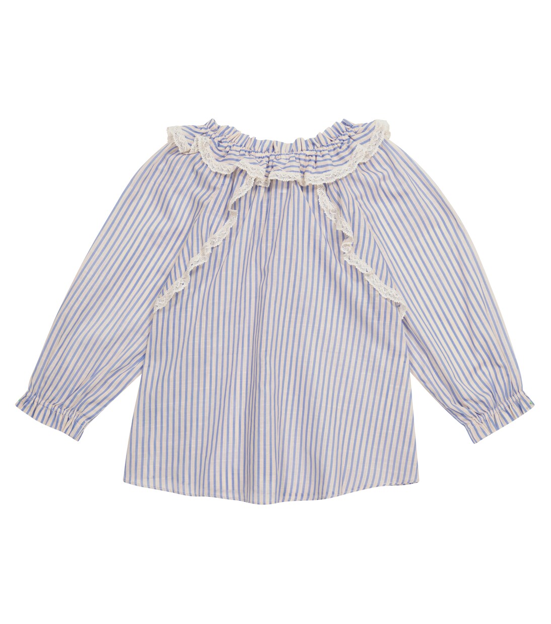 Aliane Gather Neck striped cotton blouse | Zimmermann Kids