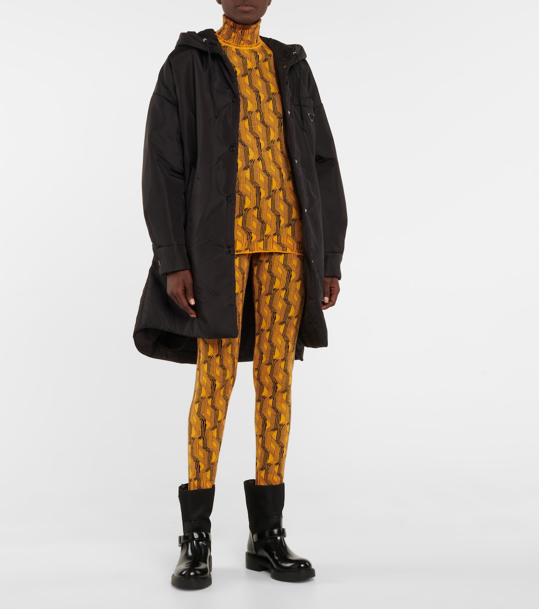Jacquard wool-blend leggings | Prada