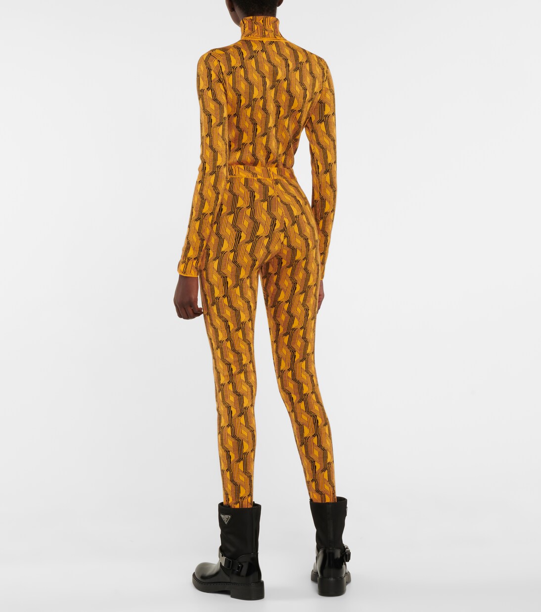 Jacquard wool-blend leggings | Prada