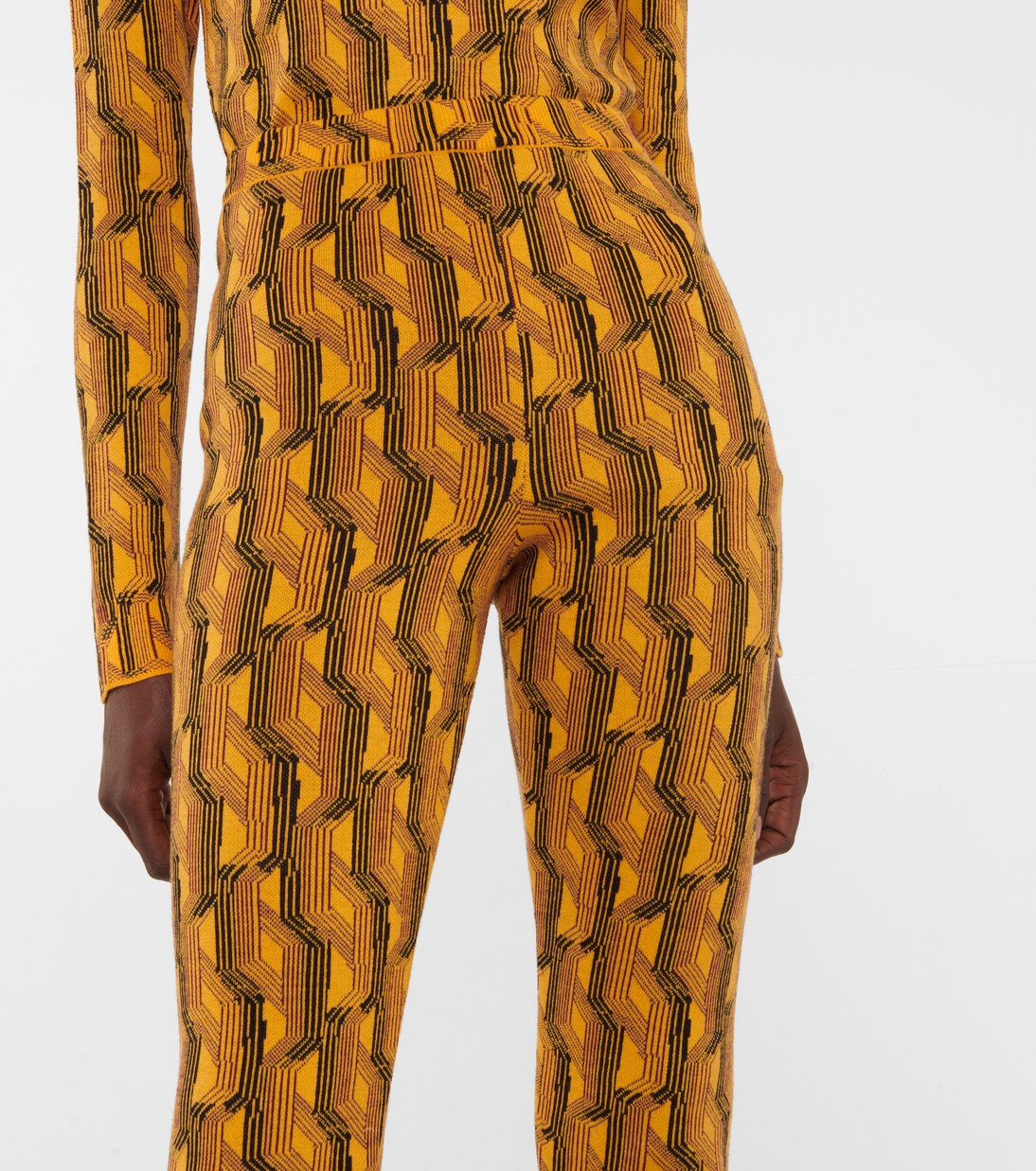 Jacquard wool-blend leggings | Prada