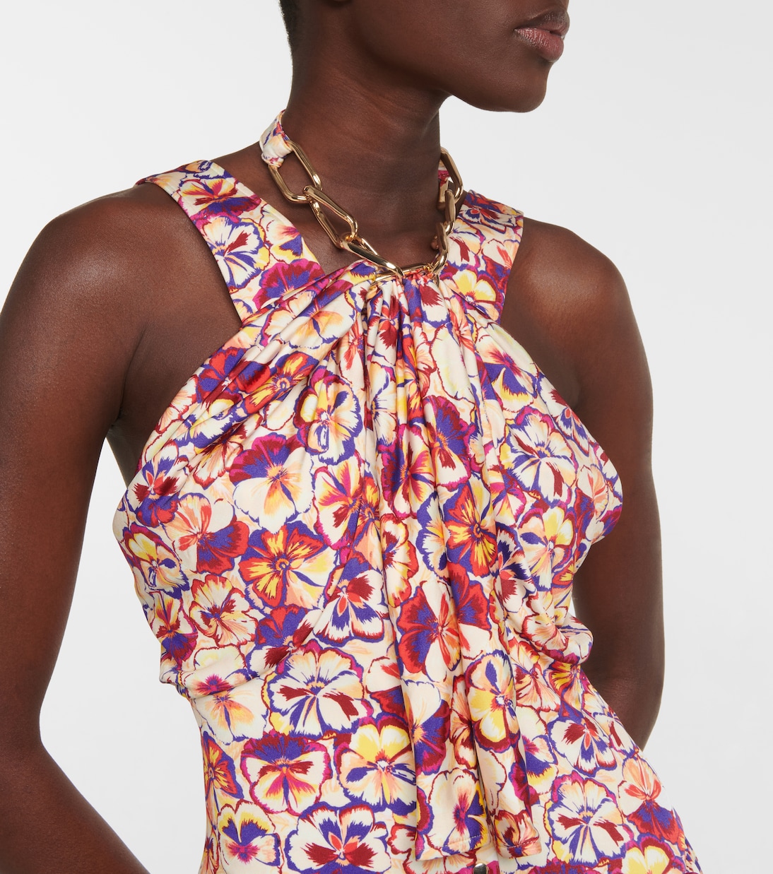 Robe midi à fleurs | Rabanne