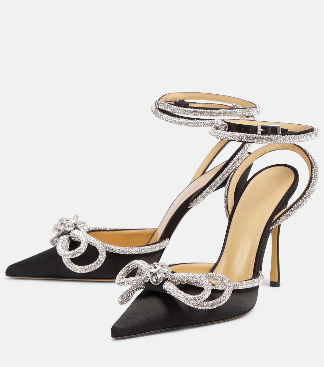 حذاء من الحرير الساتان بتزيين Double Bow | Mach & Mach