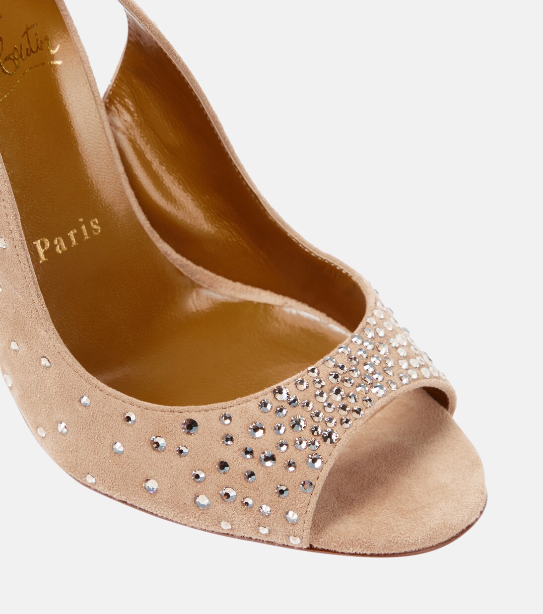 Nudes Slingback-Sandalen Degrachick aus Veloursleder | Christian Louboutin