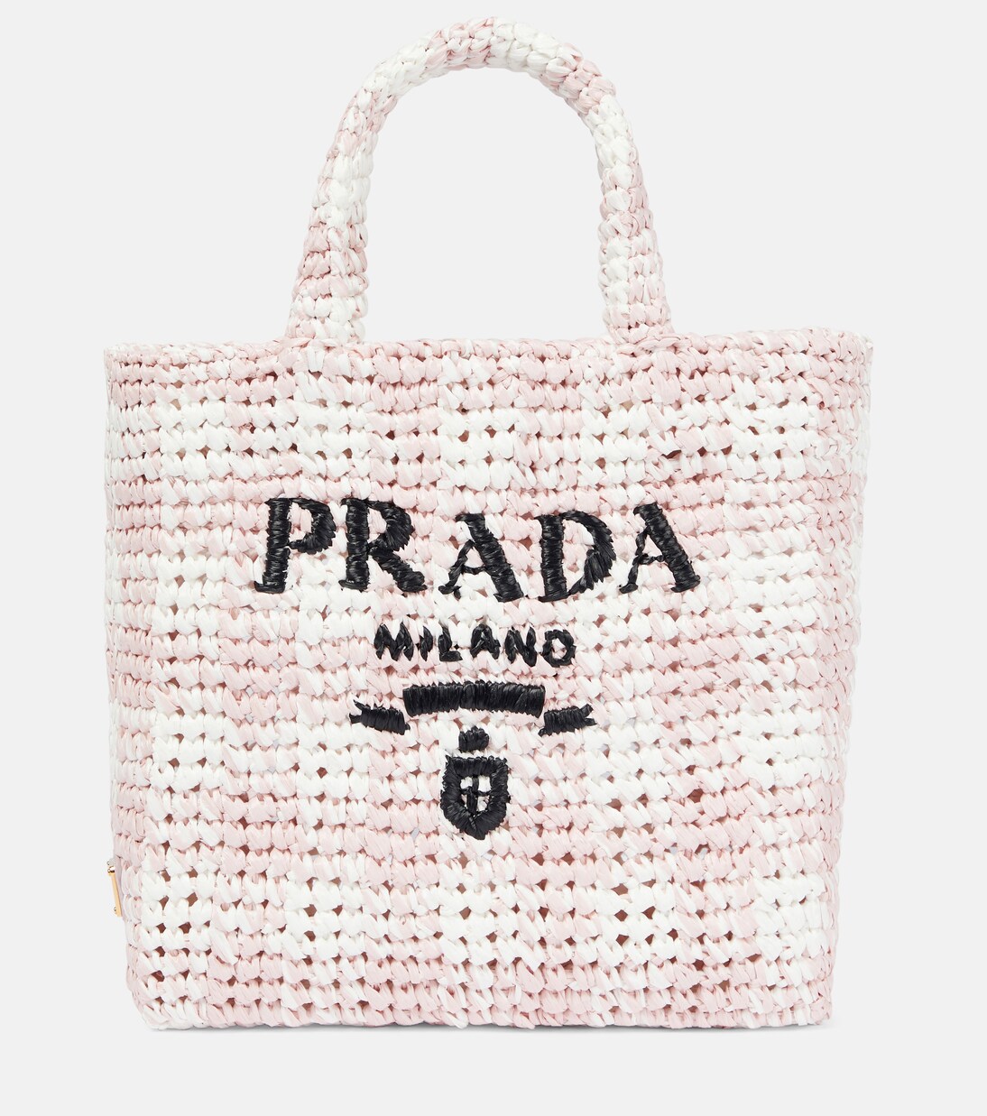 Shopper effetto rafia con logo | Prada