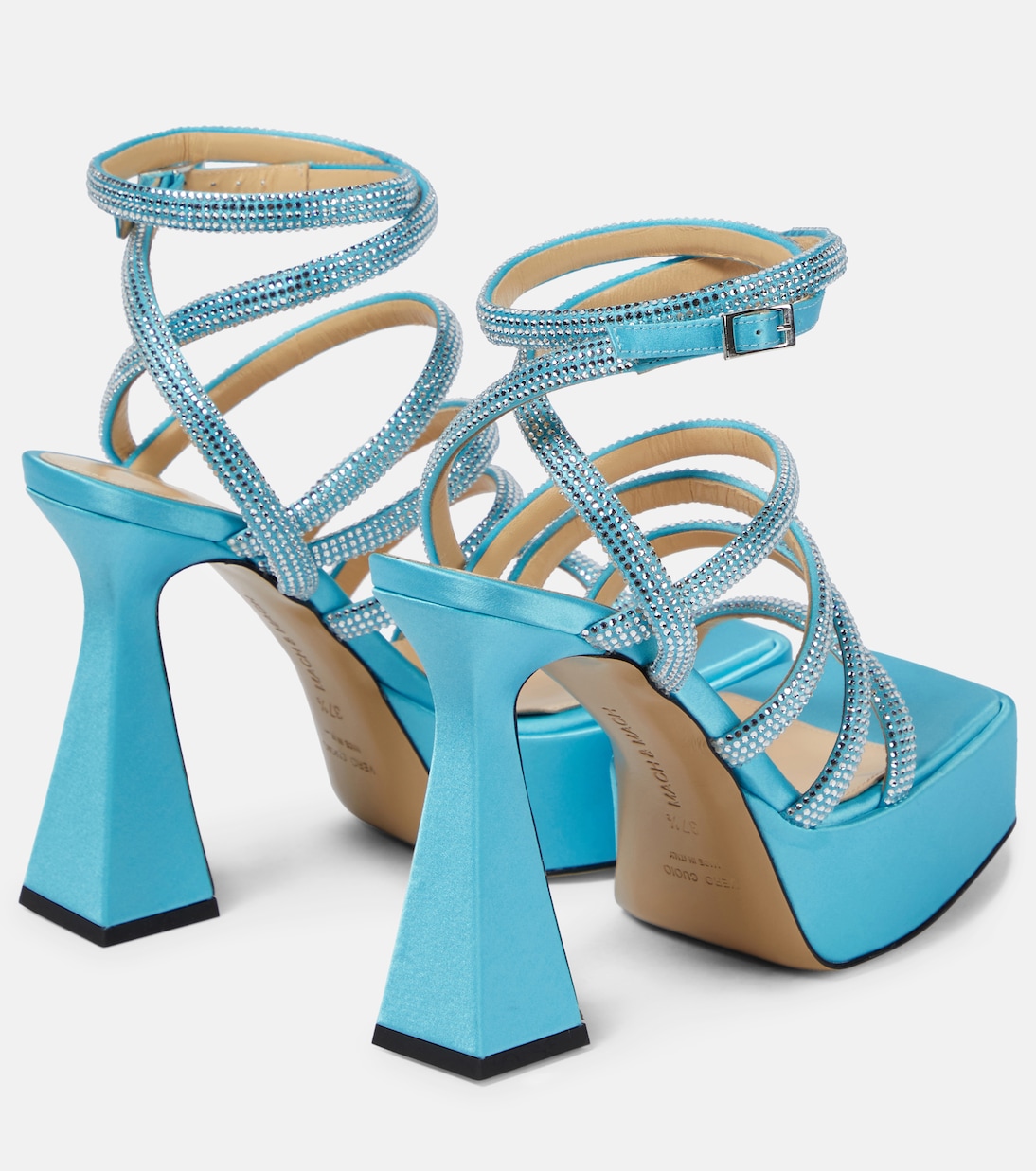 Verzierte Plateausandalen Sydney aus Satin | Mach & Mach