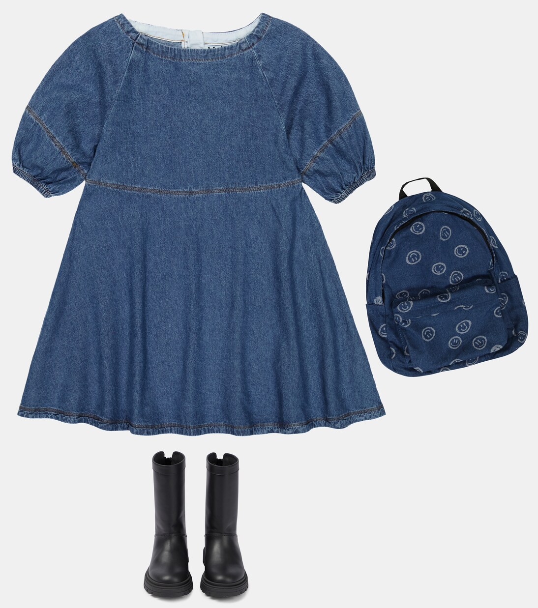 Printed denim backpack | Molo