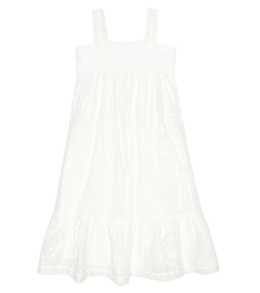 Embroidered cotton voile dress | Chloé Kids