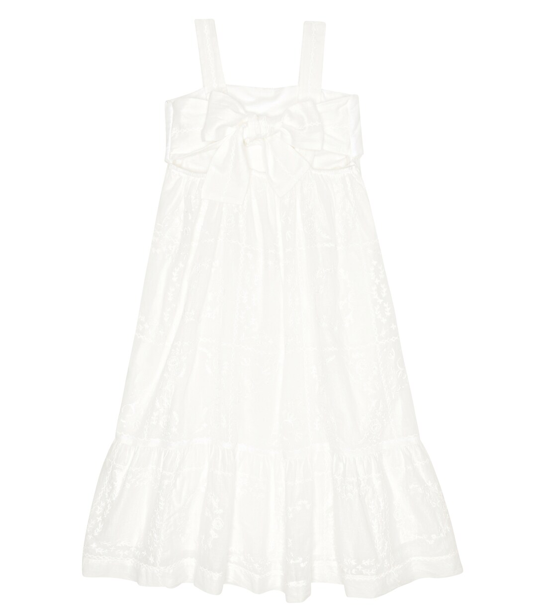 Embroidered cotton voile dress | Chloé Kids