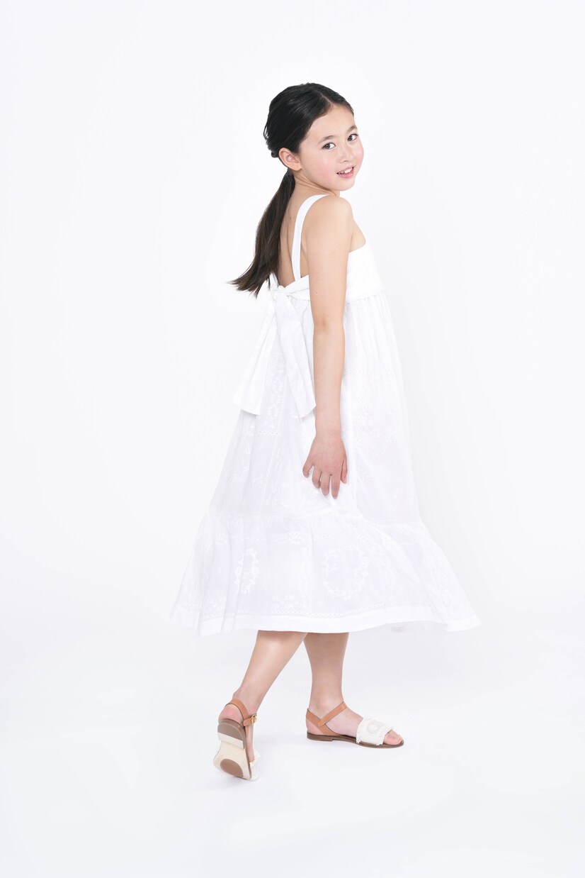 Embroidered cotton voile dress | Chloé Kids