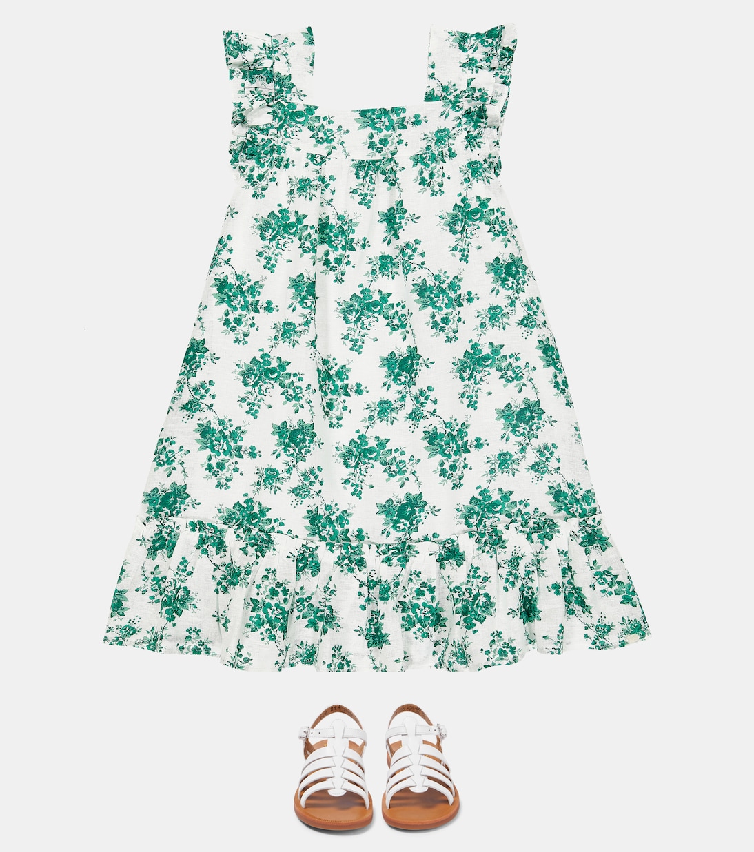 Printed ruffle-trimmed cotton dress | Tartine et Chocolat