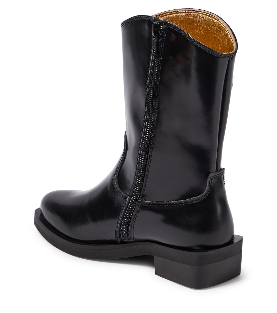 Logo patent leather cowboy boots | Moschino Kids